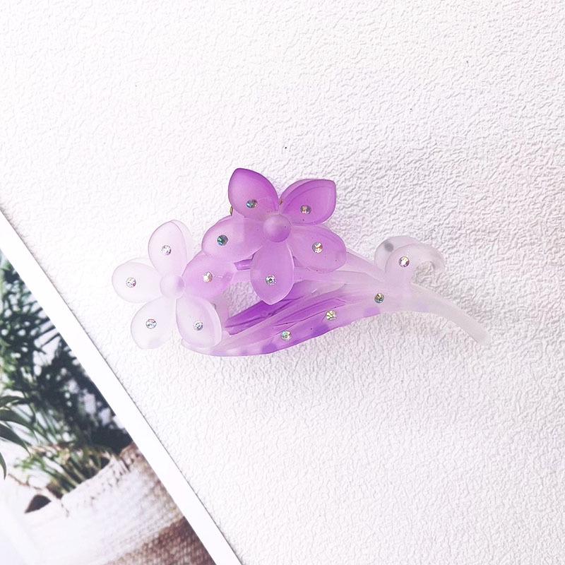 Elegant Rhinestone Orchid Hairpin: Minimalist Women's Updo Duckbill Clip