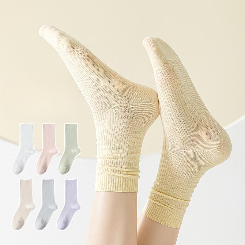 Women's Summer Thin Mesh Boneless Loose Mouth Month In The Tube Stack Socks