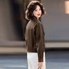 Spring and Autumn New Fashion Lapel Soft Leather Top Jacket Women's Versatile Skinny Casual Jacket Women's Trend