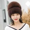 Winter Warm Women Cap Fox Fur and Rex Rebbit Fur Hat Good Elasticity