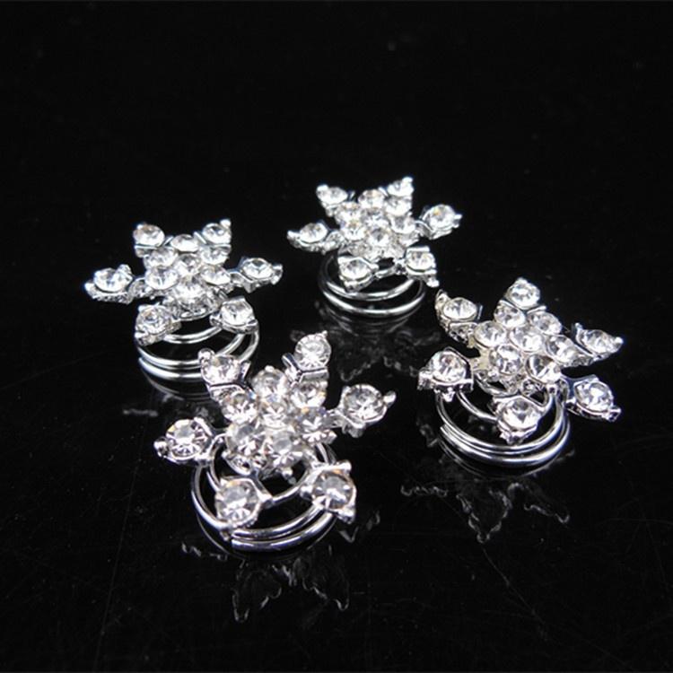 3Pcs/10Pcs Wedding Party Bridesmaid Hair Jewelry Bridal Bride Blue Crystal Spiral Hair Pin