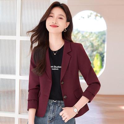 Elegant Korean Style Spring/Autumn Short Suit Jacket - Versatile Casual Outerwear for Women