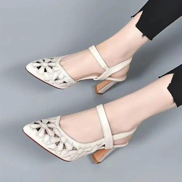 Туфли на высоком каблуке с острым носком, женские сандалии, пикантные летние модельные туфли с открытым носком, прогулочные женские туфли-лодочки 35 бежевый