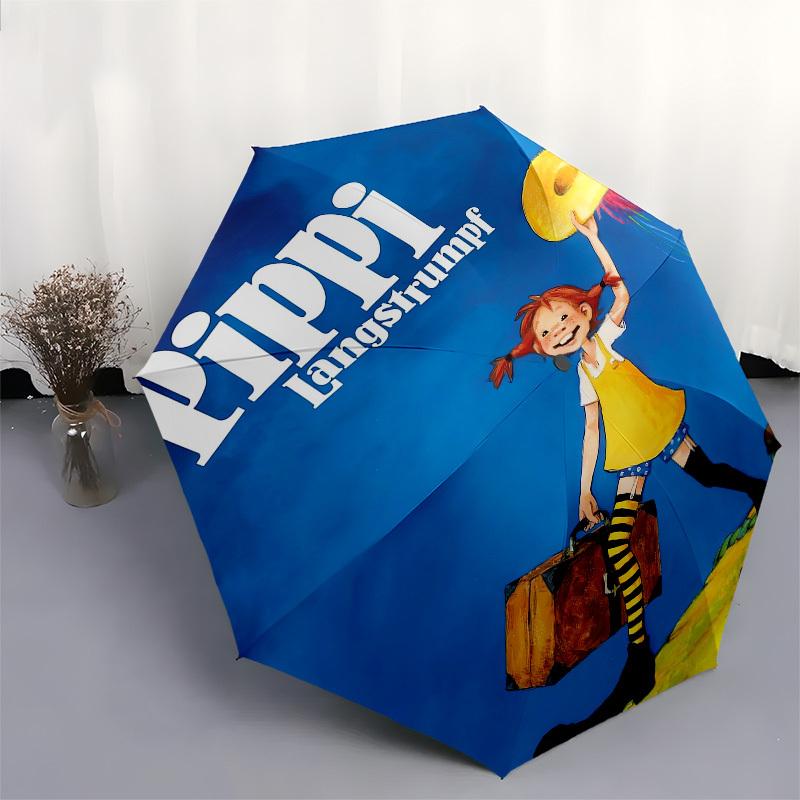1pc Pippi, Longstocking Themed High-quality Umbrella,Automatic Opening and Closing Umbrella,Multi-functional Umbrella G0811357
