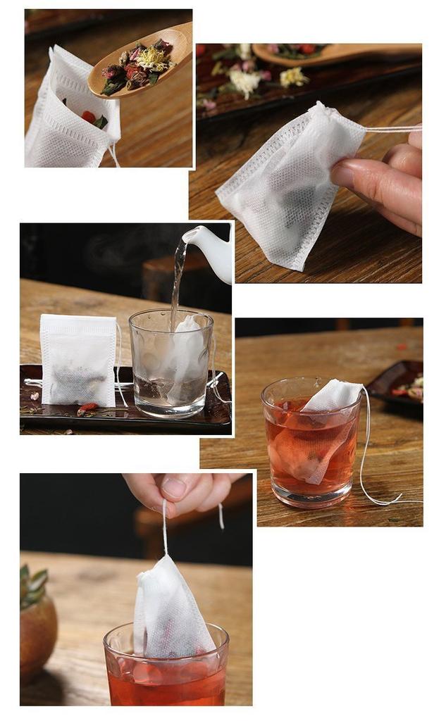 CUGBO Tea Bags, Tea Bags, Dashi Bags, Condiment Bags, Dashi Filter Nuts, Coffee, Tea, Unbleached, Disposable, Convenient (200 Bags)
