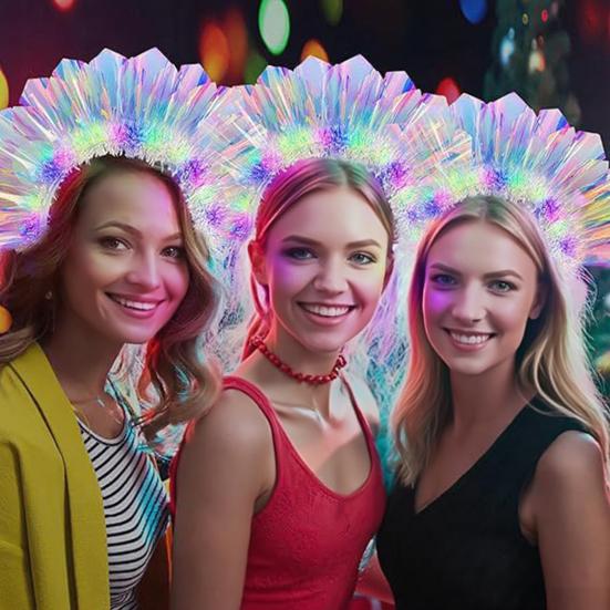LED Glowing Headband with 3 Flash Modes Luminous Film Material Lighted Festival Headwear Parties Festivals Birthdays Decor