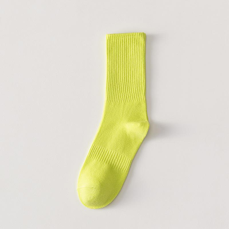 5 Pairs Mid-tube Socks Fall/Winter Ladies Pile Socks Candy Striped Stockings