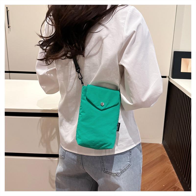 Literary small fresh and light nylon cloth messenger mobile phone bag women's casual versatile mini cute small square bag