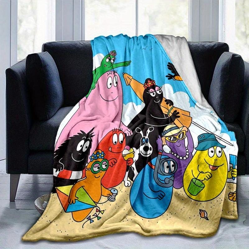 1pc, "Barbapapa Family Throw Blanket, Soft & Cozy Home Decor for Couch, Bed, Travel, Camping, Car, Beach, Office Nap, Perfect Gift for Friends"B017