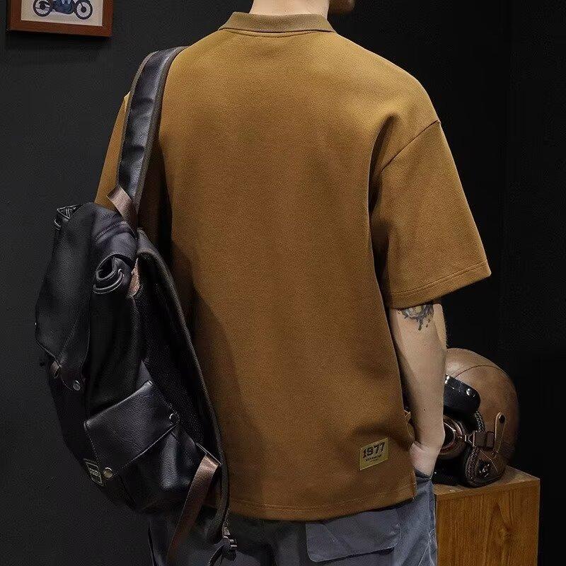 Plus Size Fashion Premium Feeling Wicking Soft Quality Breathable Men's Loose Polo Shirt Wrinkle Resistant Casual Sports Short Sleeve Neck Shirt