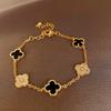 Zircon Round Geometric Flower Bracelet Vintage Style Bracelet Light Luxury High-End Hand Jewelry For Women