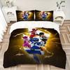 Set Copripiumino Stampato 3 Pezzi Lightning Power Rangers - Include 1 Copripiumino e 2 Federe, Lavabile in Lavatrice - Adatto a Tutte le Stagioni.F035