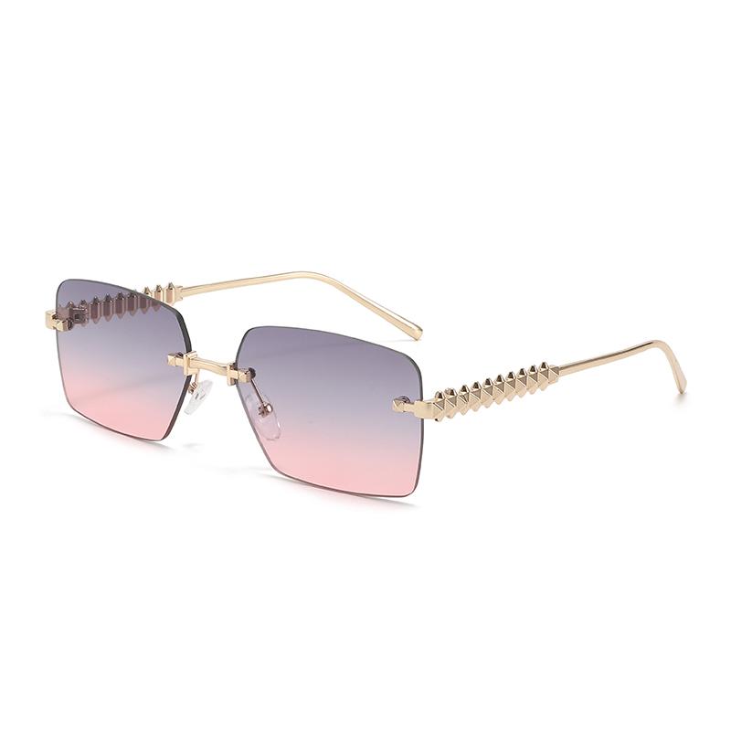 Rimless Square Sunglasses For Men Women Fashion Summer Outdoor Accessory Eyeglasses Classic Simple Rectangle Sun Glasses