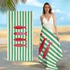 Vintage Coastal Fish Beach Towel, Boho Striped Sardine Pattern Bath Towel, Perfect for Beach Vacations & Pool Days 1pcs