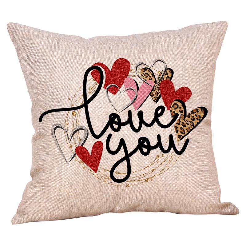 Valentine s Day Heart Pattern Sofa Pillowcase 45x45 cm