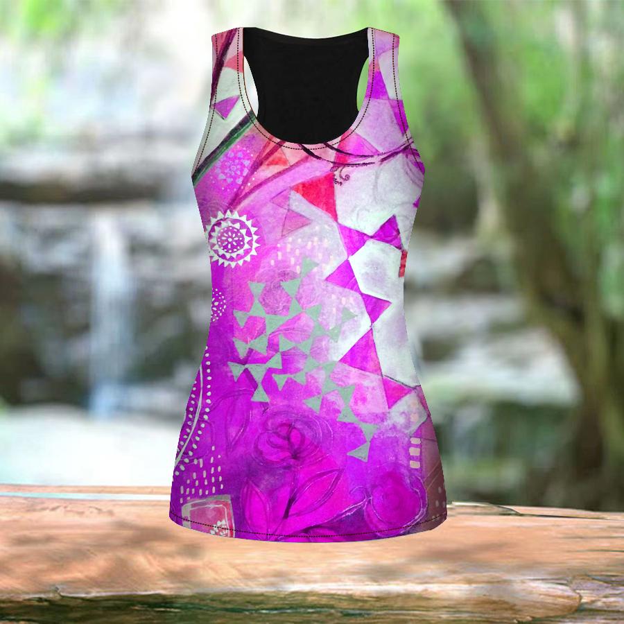 3D potisk květin s výbavou pro ženy, sportovní košile s potiskem na cvičení jógy v posilovně Nadměrné vesty