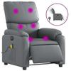VidaXL Electric Reclining Massage Armchair Grey Faux Leather 3204882