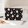Student Stationery Pencil Pouch Cosmetic Bag, Halloween Pattern Print Makeup Canvas Anti Pilling Bag Zipper Pouch, for Change Data Cable Storage