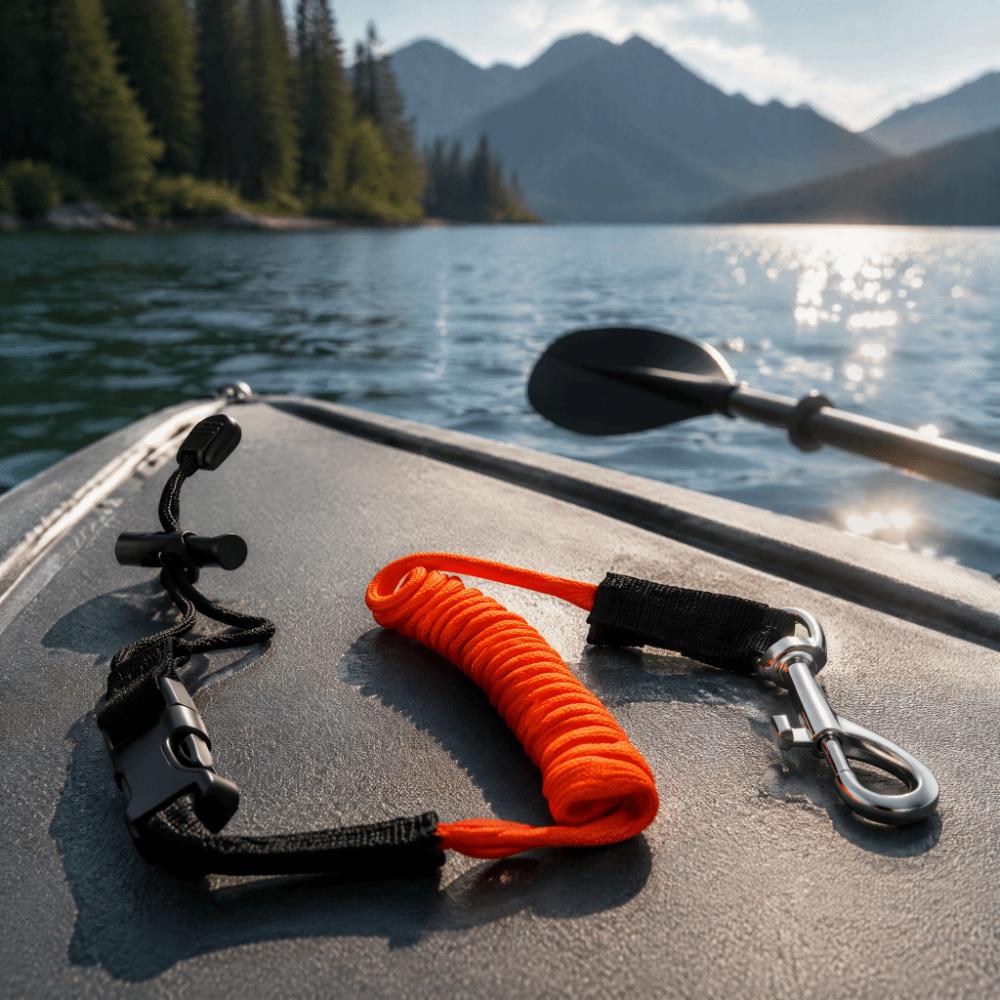 Shock Cord Kayak Paddle Leash with Ti Alloy Clip Kayak Tether  Outdoor Adventure