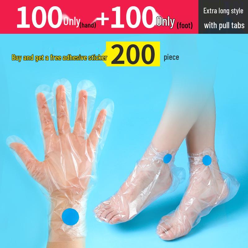 Waterproof Disposable Long Tube Foot & Shoe Covers (Plastic)