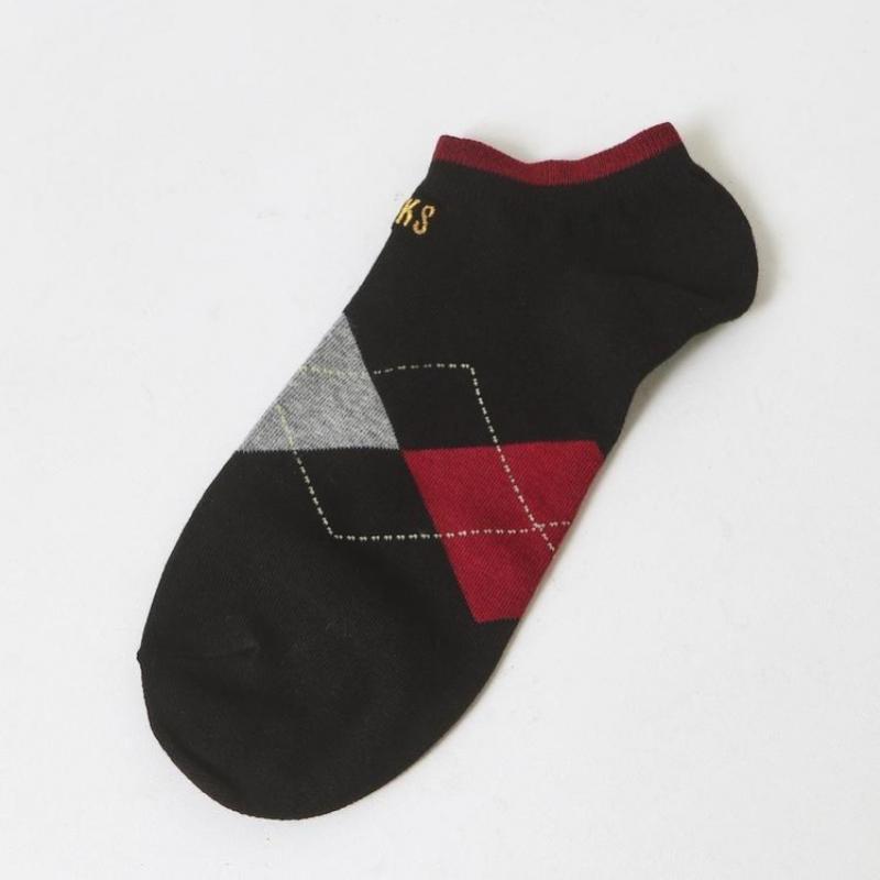 DakS Men S Ankle 4 pairS Set Check Pattern dbSS4f901bk
