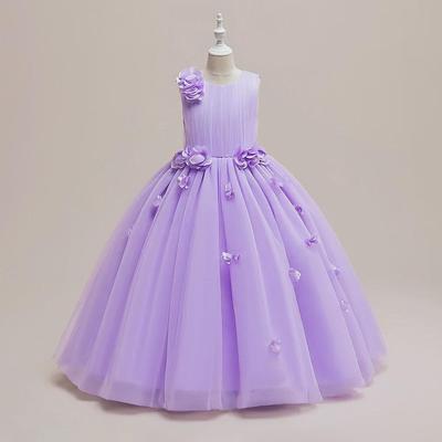 Fluffy Mesh Princess Dress for Girls - Cross-Border Medium & Large Children's Formal Wear for Performances & Weddings