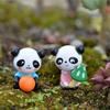 Lot de 4 mini figurines panda mignonnes pour maison de poupée, jouets miniatures/terrarium, micro jardin féérique, accessoires de bricolage, ornements