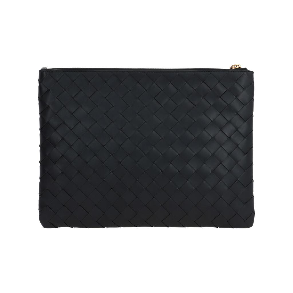 Bottega Veneta Woven Fringe Lambskin Clutch Women clutch Black 749922VCPP38425