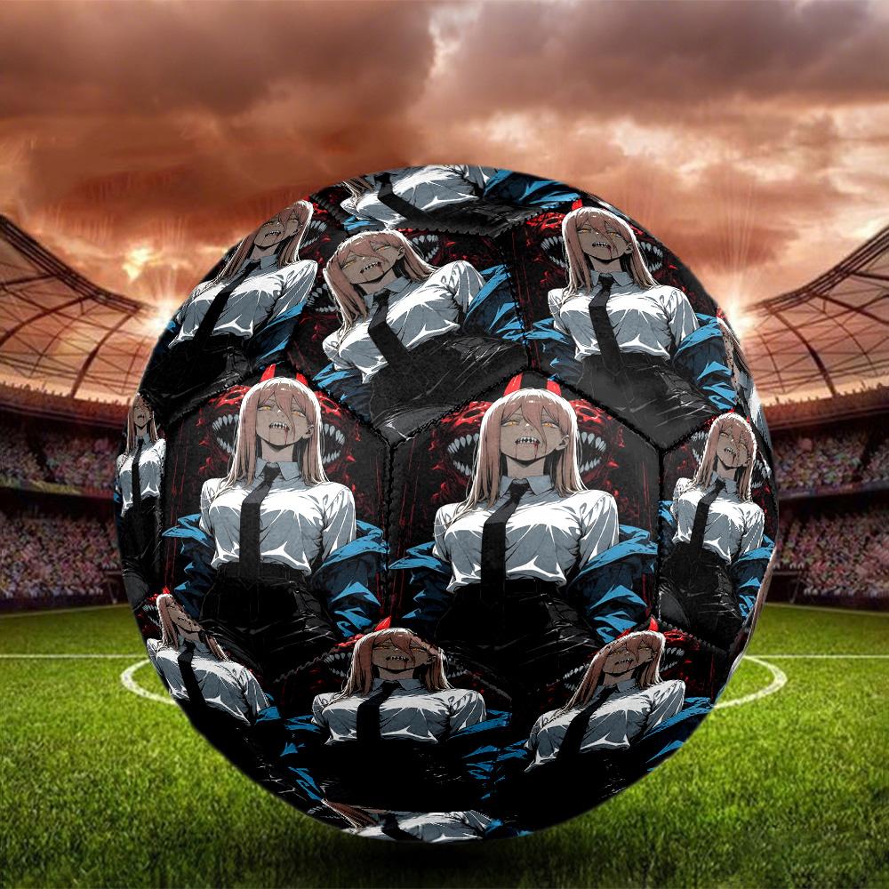 Makima Chainsaw Man Print Size 5 Soccer Ball, Standard Match Football for Sports Game and Team Practice, Ideal Gift for Soccer Fans