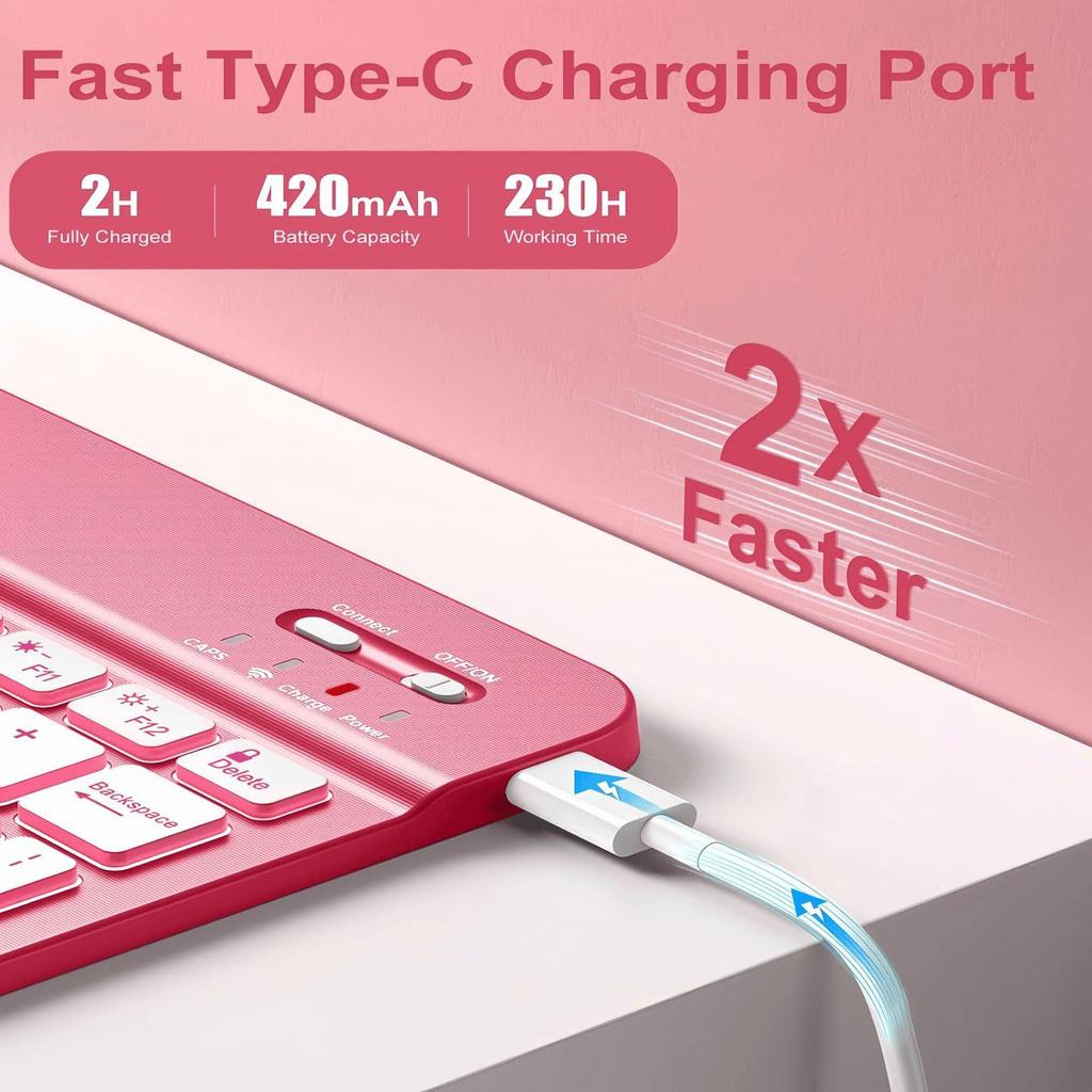 iPad 10.9" 9th Gen Magnetic Leather Case with Seven-Color Backlit Bluetooth Keyboard