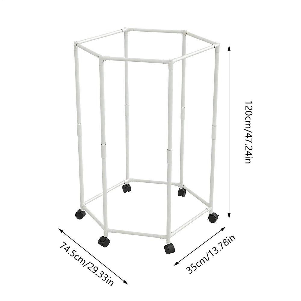 

Шестиугольная вращающаяся стойка для хранения одежды, вращающаяся вешалка с роликовым шкивом, органайзер-вешалка, подвижная вешалка для подвешивания одежды белый