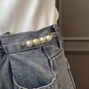 1 Stück Perlen Broschen Set Taillenschnalle Strickjacke Jeans Knopf Broschen Pins Damen Pullover Mantel Anti-Fall Perlen Kleiderklammer Dekoration