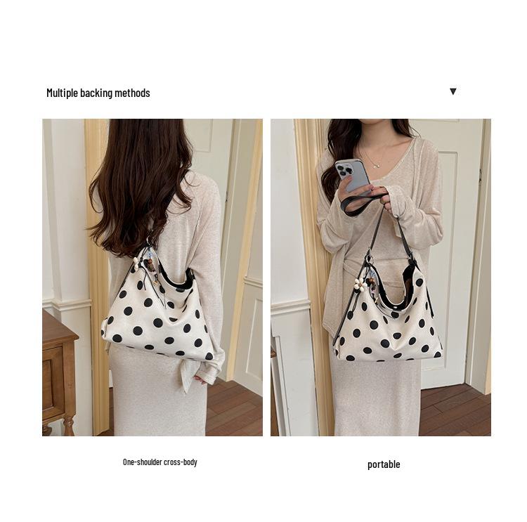 Lässige Polka Dot Damen-Crossbody-Tasche mit großer Kapazität, leicht - Vielseitige Umhängetasche für den Weg zur Arbeit 2026