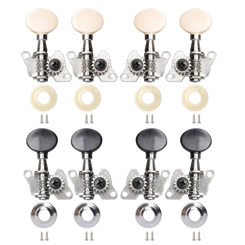 Classical Style Ukulele Tuning Pegs Machine Heads Replacement 2L + 2R Tuners with Mouting Screws Easy To Install