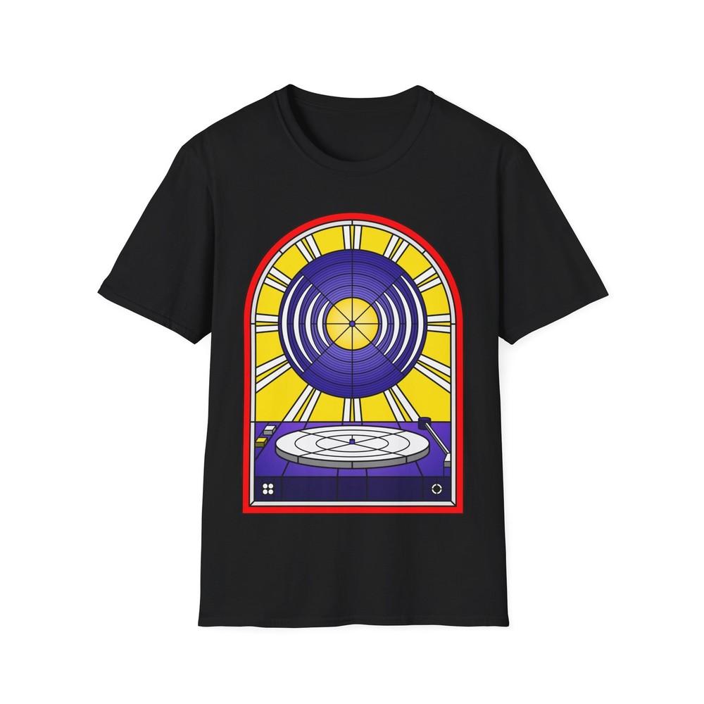 Vinyl Album Stained Glass Unisex T-Shirt, Music Lover Graphic Tee - Retro Tee,