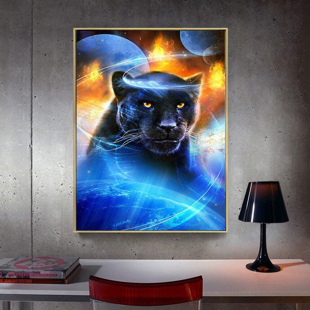 5D DIY diamantová výšivka Animal Wolf Plný kulatý kamínkový diamantový křížový steh