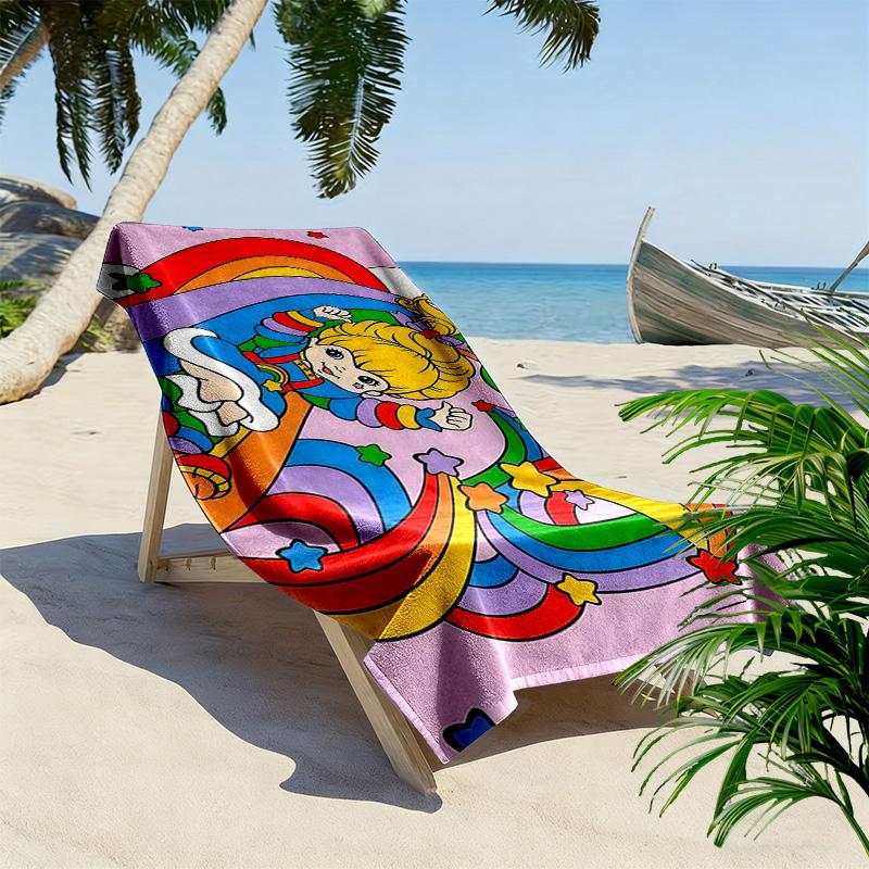Rainbow Brite2 Print Beach Towel, Large Soft Quick Dry Towel for Beach Camping Swimming