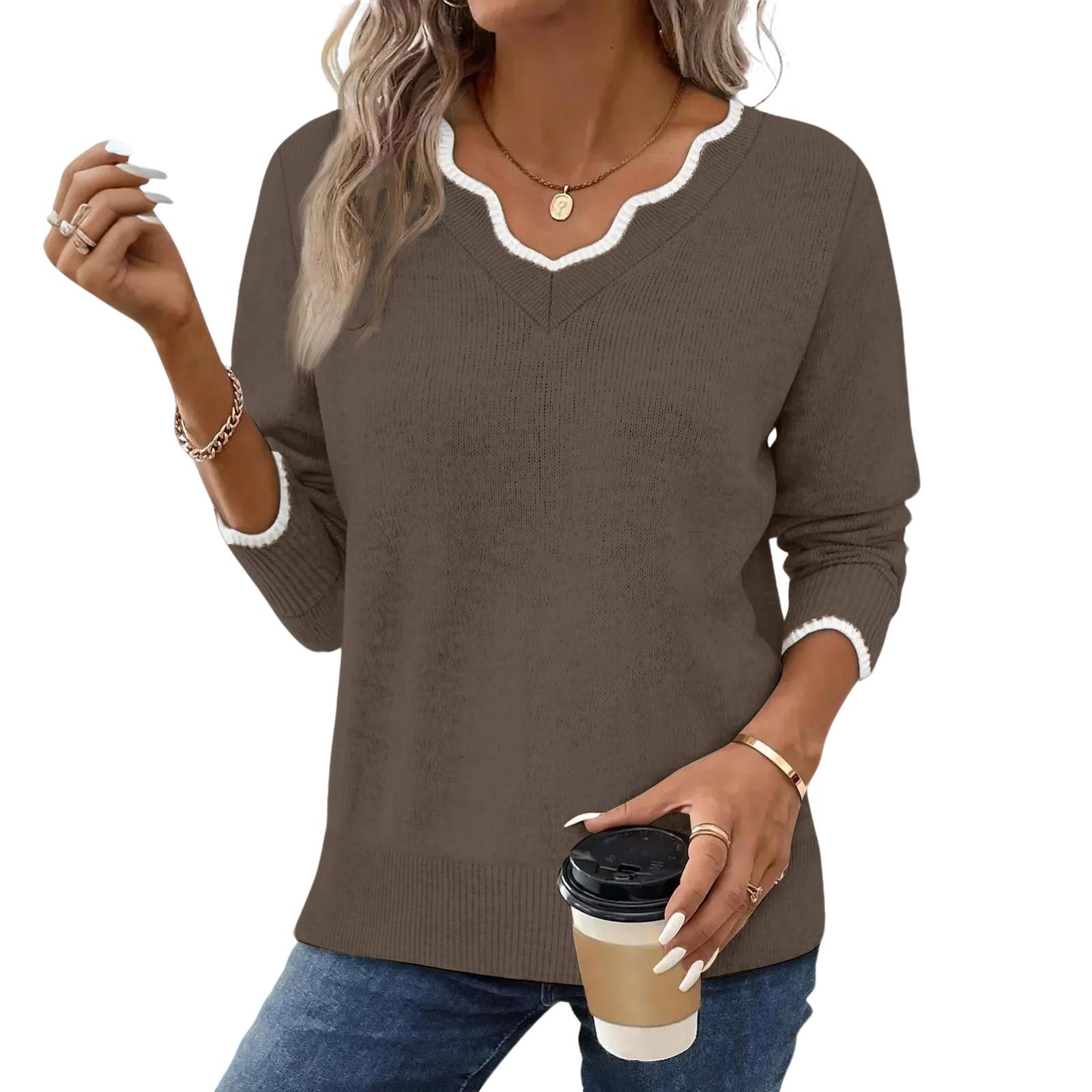 

Женский Повседневный Топ Оверсайз с Длинным Рукавом и Воротником-Лепестком во Французском Стиле S