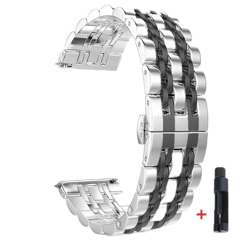 Pulseira de Aço Inoxidável 22mm 20mm Para Samsung Watch 3 4 5 45mm Gear S3 46mm 42mm Active2 40 44mm Pulseira de Metal