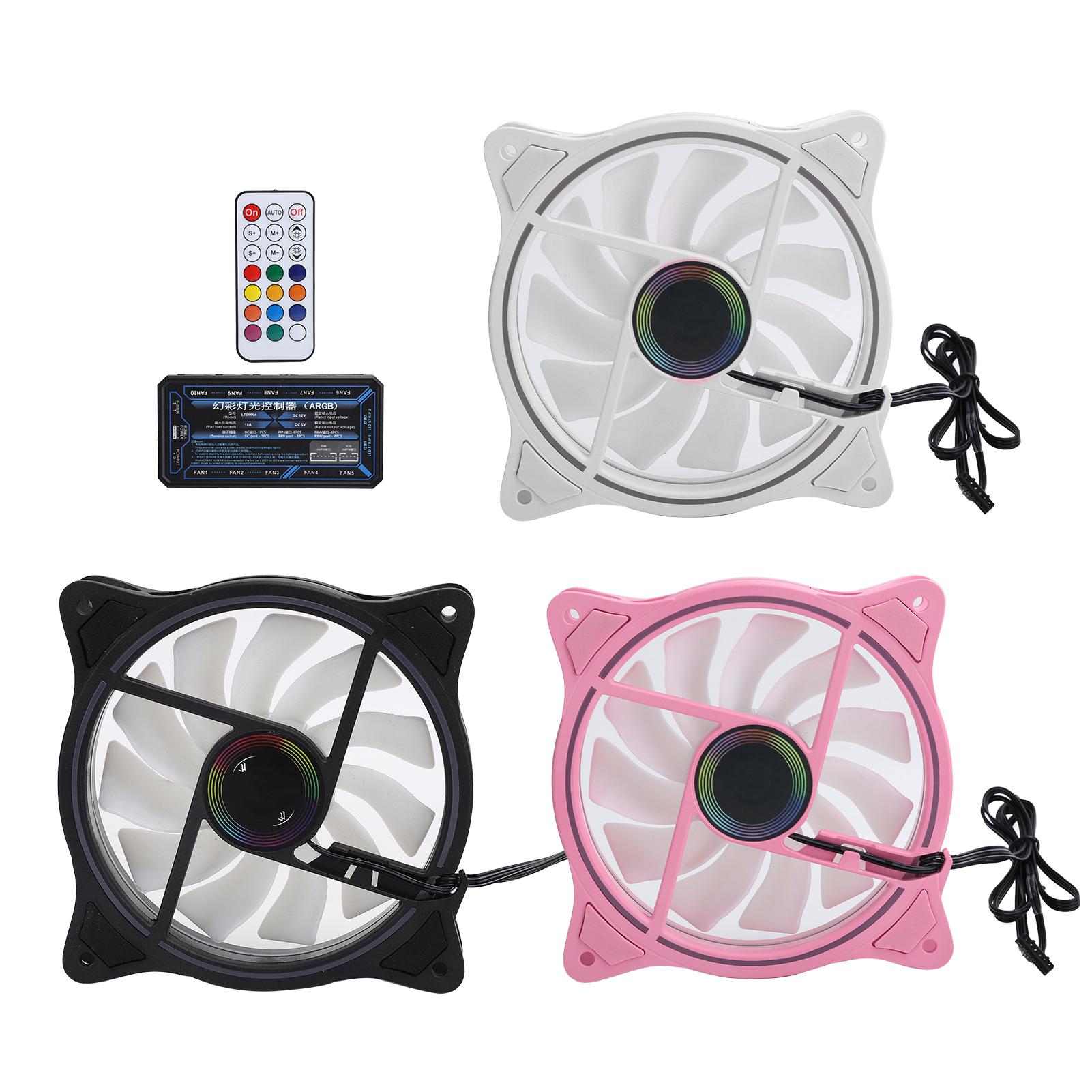 

3 шт. вентиляторы охлаждения ARGB контроллер 11 лопастей вентилятора бесшумный компьютерный воздушный охладитель 1200 об/мин 12 В черный белый разноцветный