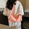 New Temperament and Fashionable Design One Shoulder Crossbody Fashionable Solid Color Retro Fresh Underarm Texture Tote Bag