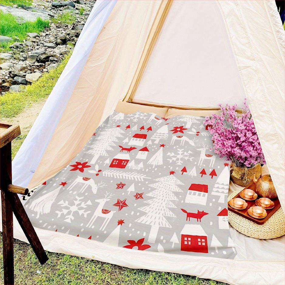 Winter Village Christmas Blanket Cozy Flannel Throw for Holiday Magic AllSeason Comfort Festive Scenery Gift