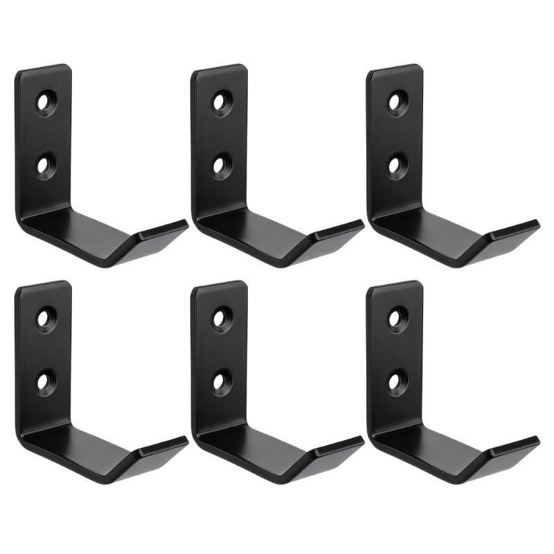 Wall Mount Utility Hook 6 Pack, Metal Storage Hook with Two Hole Design for Bathroom Kitchen Closet Home Daily Use