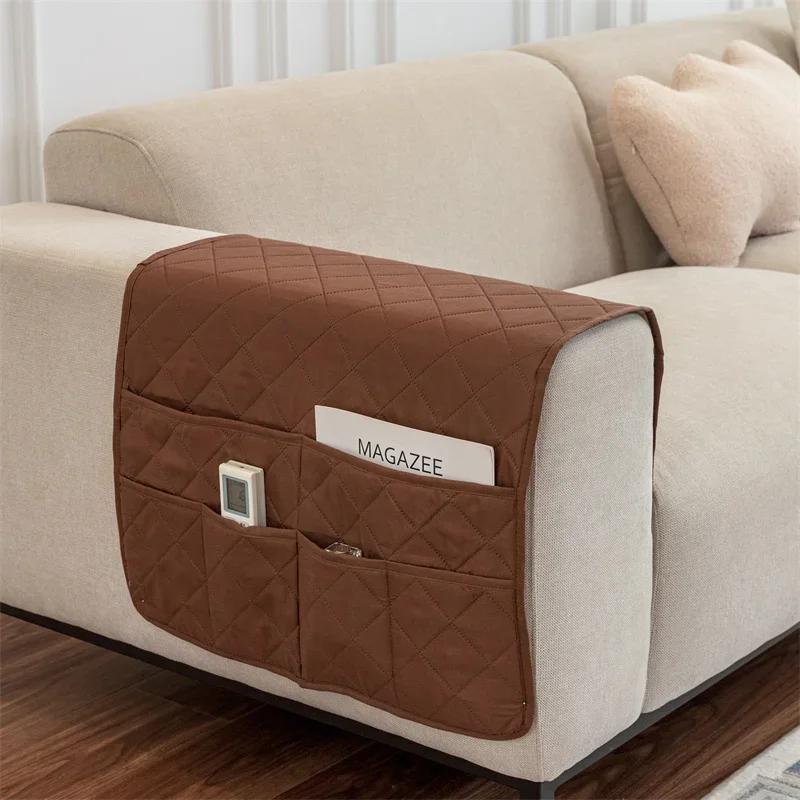 1Pc Anti-Dirty Sofa Armrest Covers Removable Couch Arm Protector With Storage Bag Home Armchair Slipcovers For Living Room Home