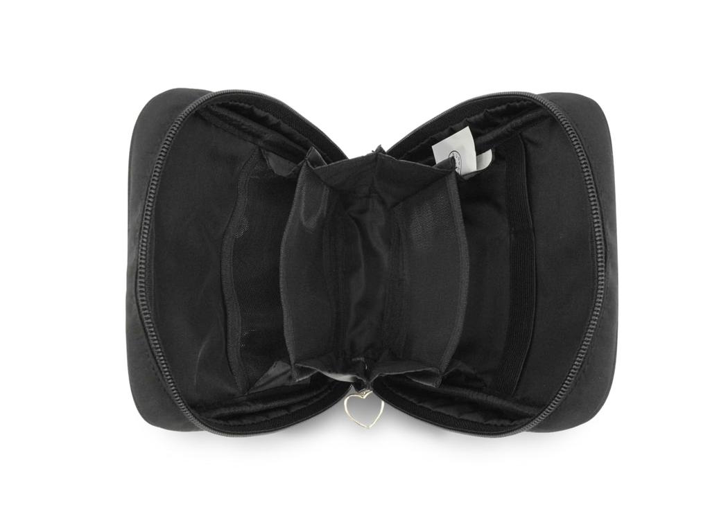 Quilted Ribbon Vertical Accordion Makeup Cosmetic Travel Large MSNKB453 Pouch, Large, Pouch, Pouch, Pouch, Capacity, Freestanding, (Black)
