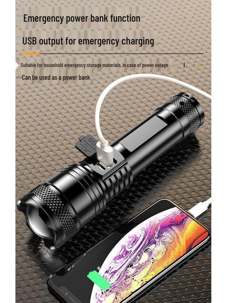 Multi-functional Rechargeable Long-Range Flashlight with Laser Cannon and Extended Battery Life