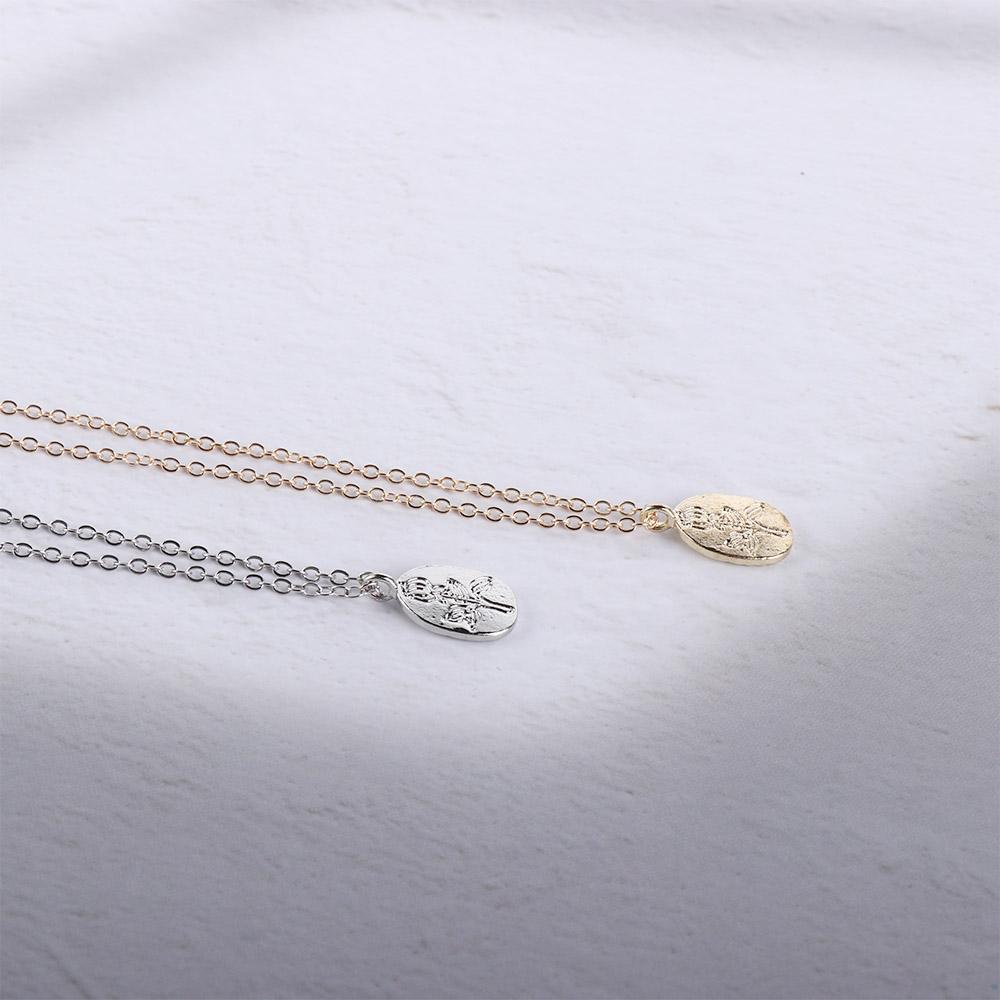 Gold Women Necklace Silver Sweater Chain Exquisite Rose Flower Pendent Necklace  Girls Gift
