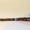 Hand Polished Wood 108 Mala Rosary Bracelet 8mm Turquoise Prayer Beads for Comfortable All Day Wear