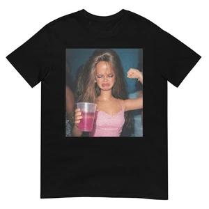 Funny Doll Face Sarcastic Doll Girl Party Drinking Doll Meme T-Shirt S