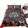 3 Pieces Christmas Duvet Cover Set Snowflakes Stars Bedding Kids Boys Girls Microfiber Quilt Cover Red Home Textiles Dropship